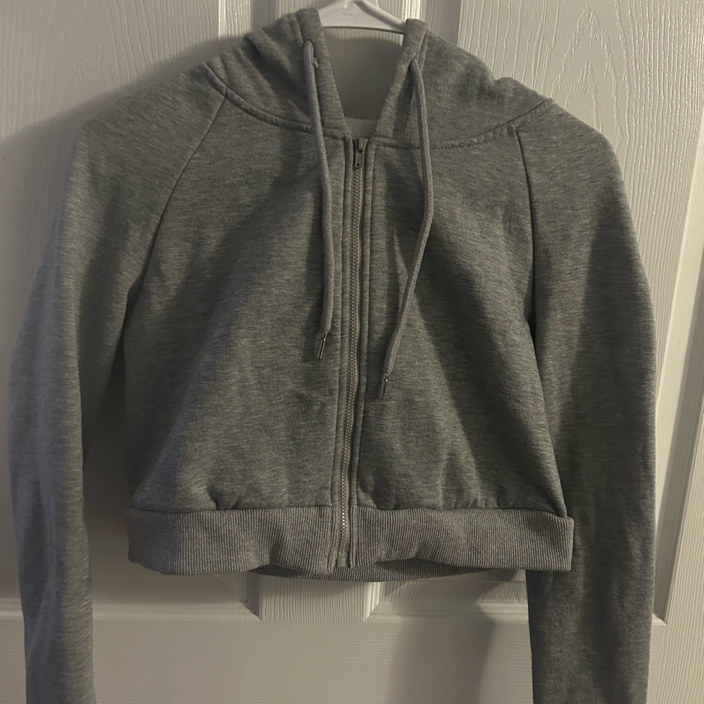 Cropped Gray Hoodie